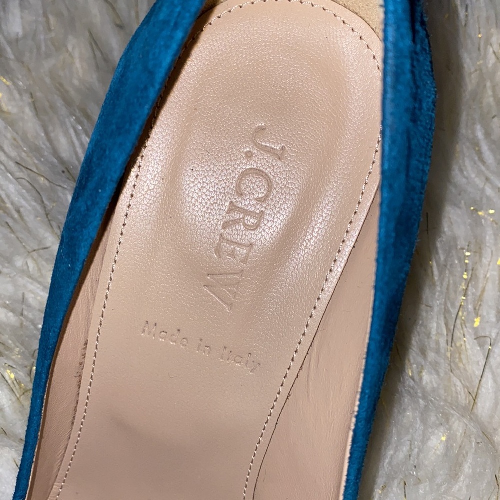 J CREW Gorgeous Everly Teal Suede Pumps - Picture 6 of 8